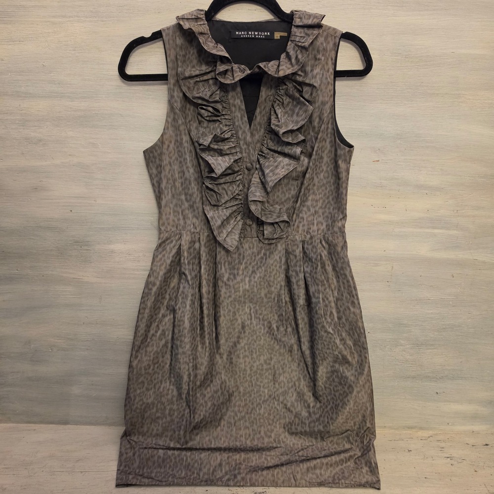 Marc New York‎ Muted Leopard Print Sleeveless Knee Length Dress Size 6 GC